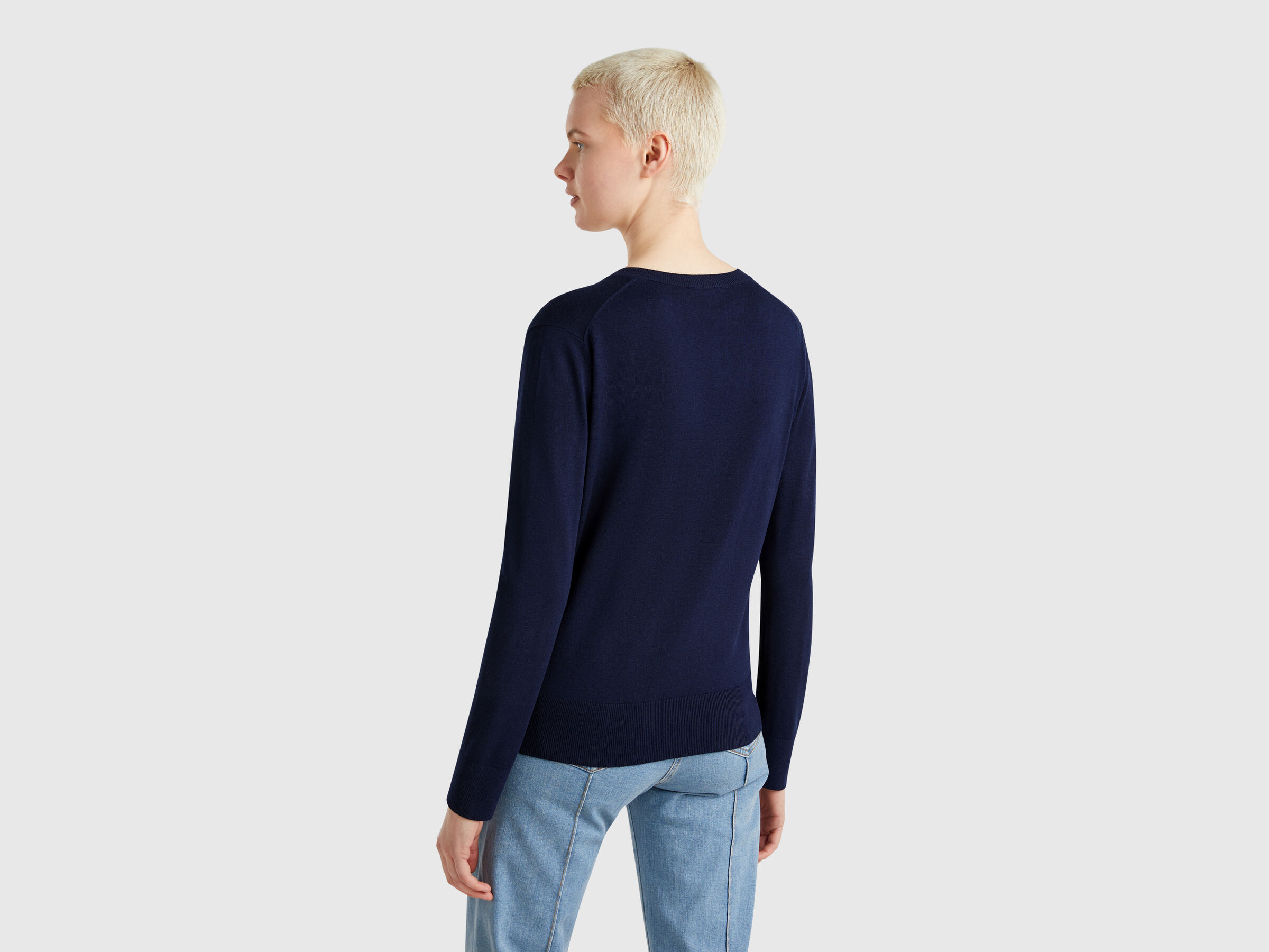 V NECK SWEATER L/S Mujer image number 2